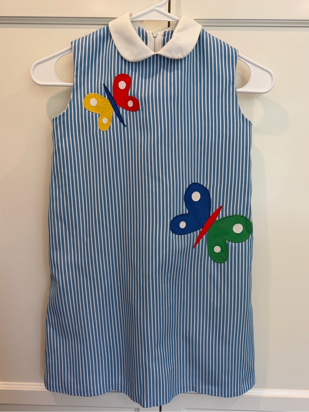 Vintage Florence Eiseman Blue Stripe Shift Dress